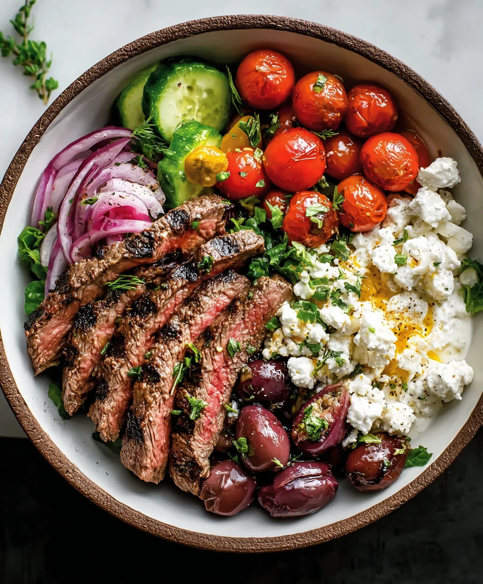 Mediterranean Steak Bowl- Quick & Easy Recipe