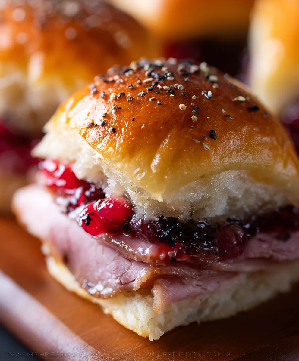 Beef-Beef Ham-Cranberry Sliders-Festive & Flavorful