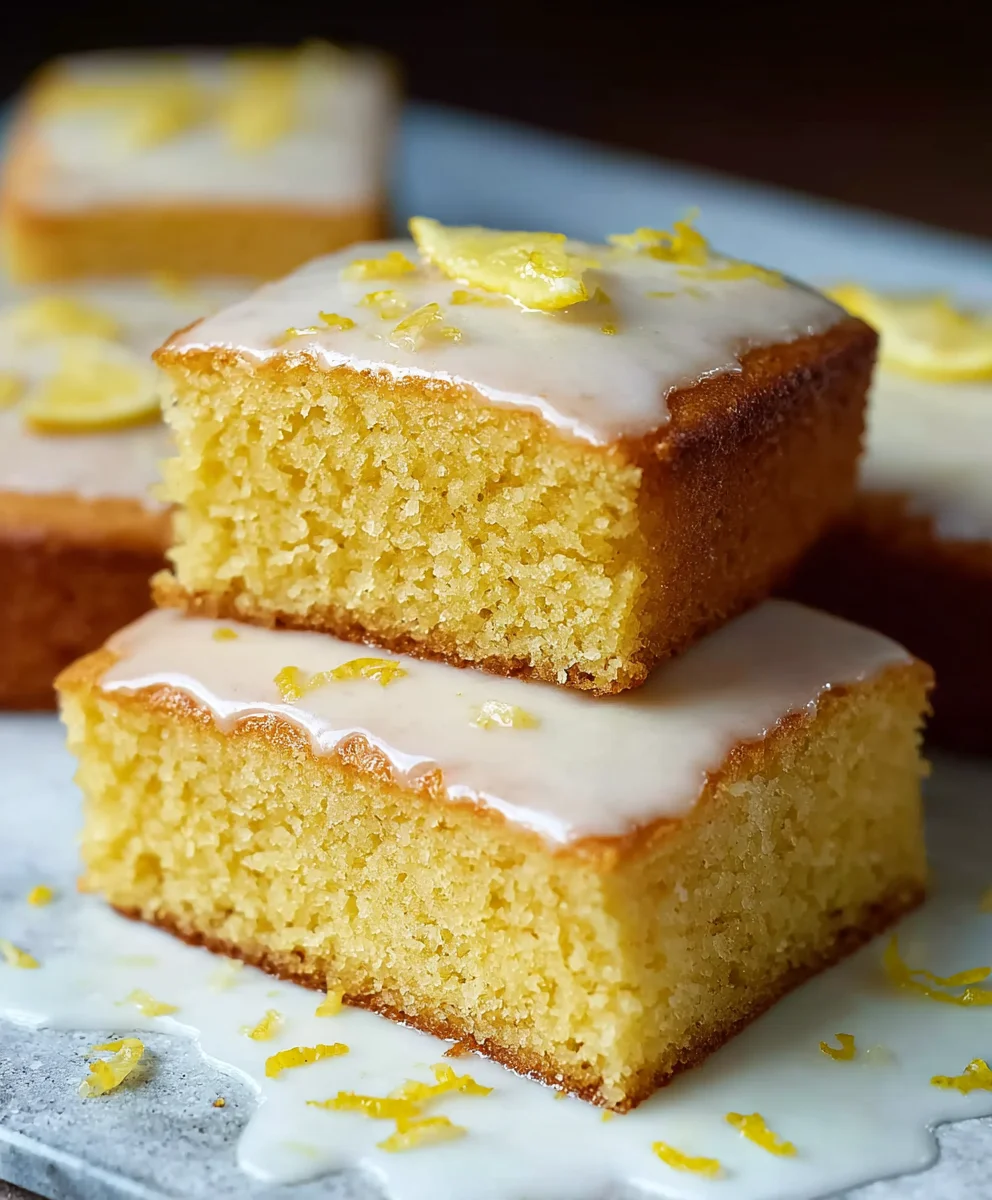 Easy Lemon Drizzle Traybake Cake-Simple & Delicious