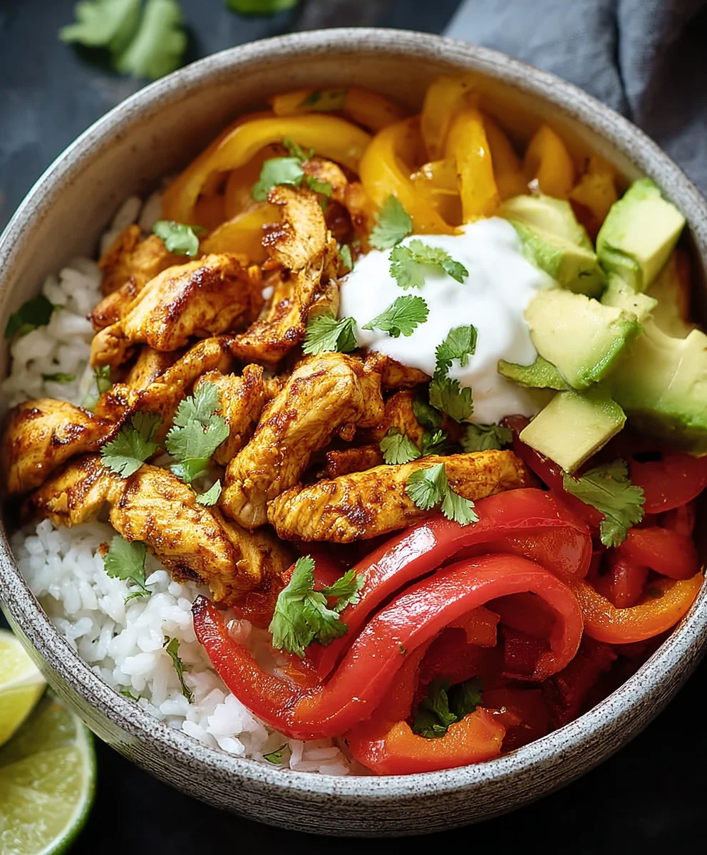 Easy Chicken Fajita Bowl Recipe-Quick Weeknight Dinner