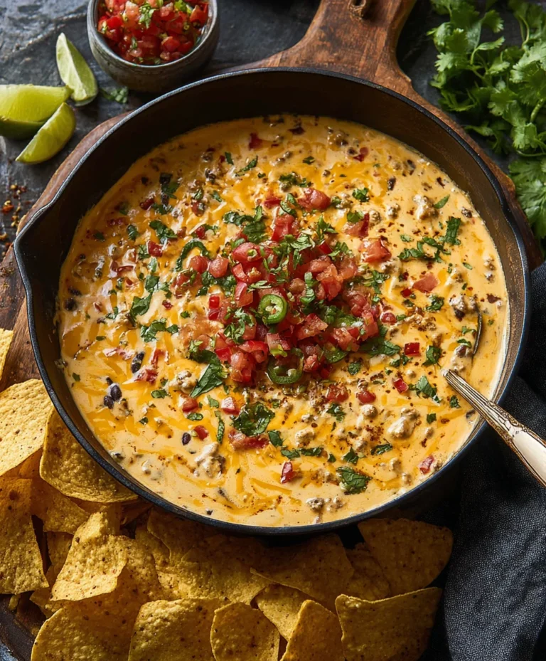 Easy Cowboy Queso-Spicy Beef Dip Recipe