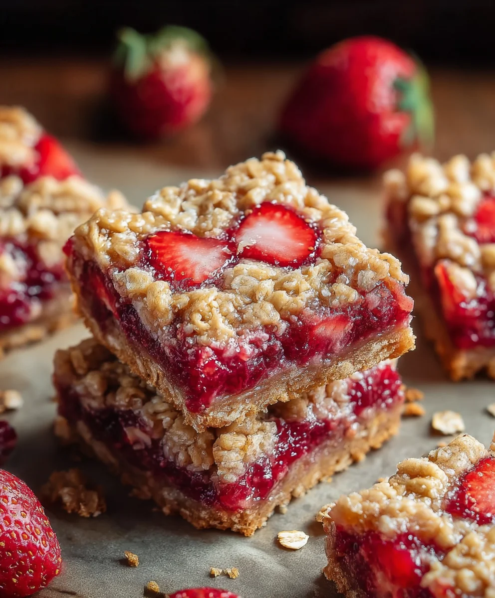 Easy Strawberry Oat Bars-Healthy Breakfast