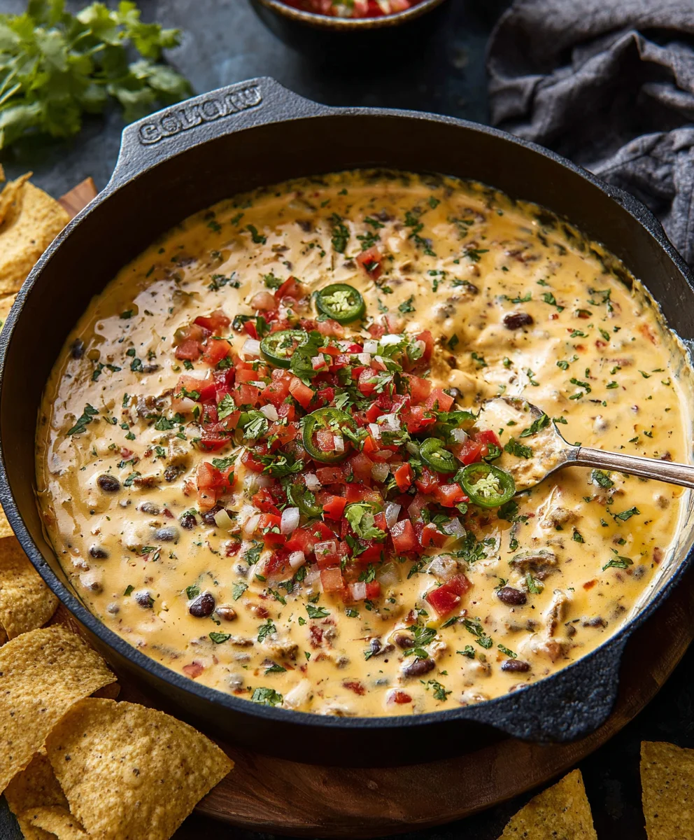 Easy Cowboy Queso-Spicy Beef Dip Recipe