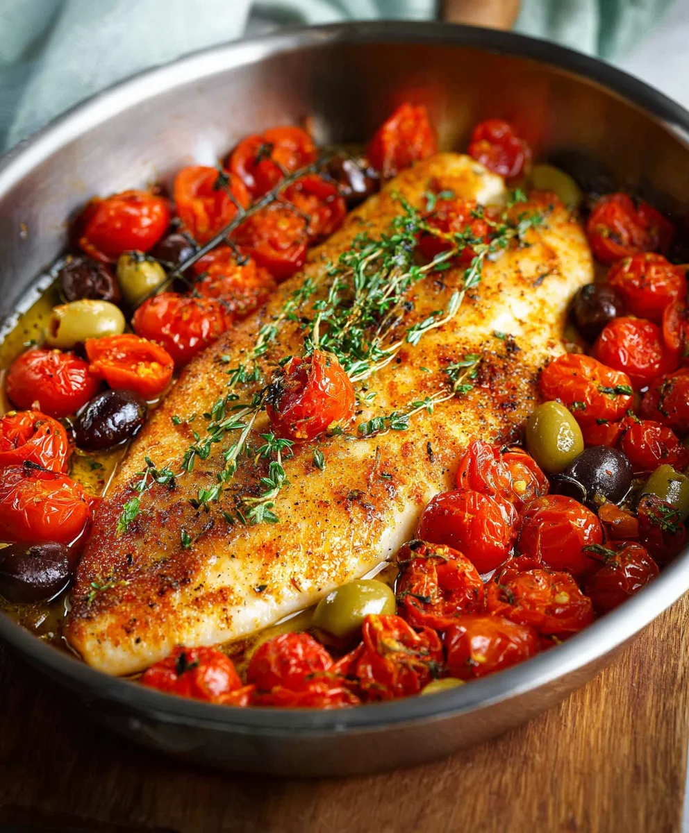 Easy Baked Fish Cherry Tomato Olive Recipe