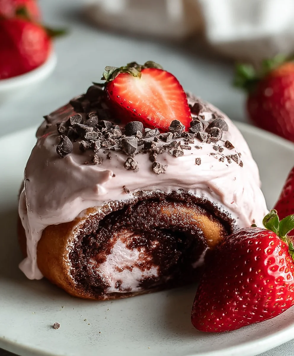 Chocolate Rolls Strawberry Frosting Recipe