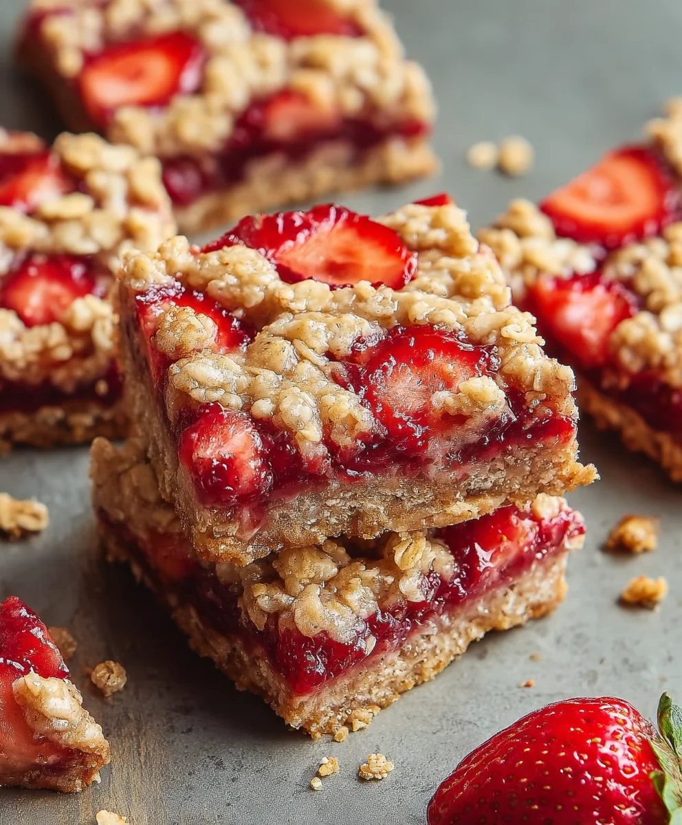 Easy Strawberry Oat Bars-Healthy Breakfast