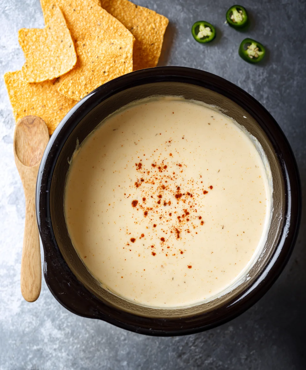 Easy Crockpot White Queso Dip - Creamy & Delicious