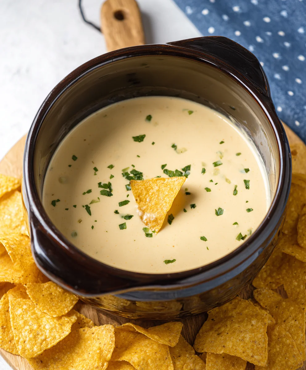 Easy Crockpot White Queso Dip - Creamy & Delicious