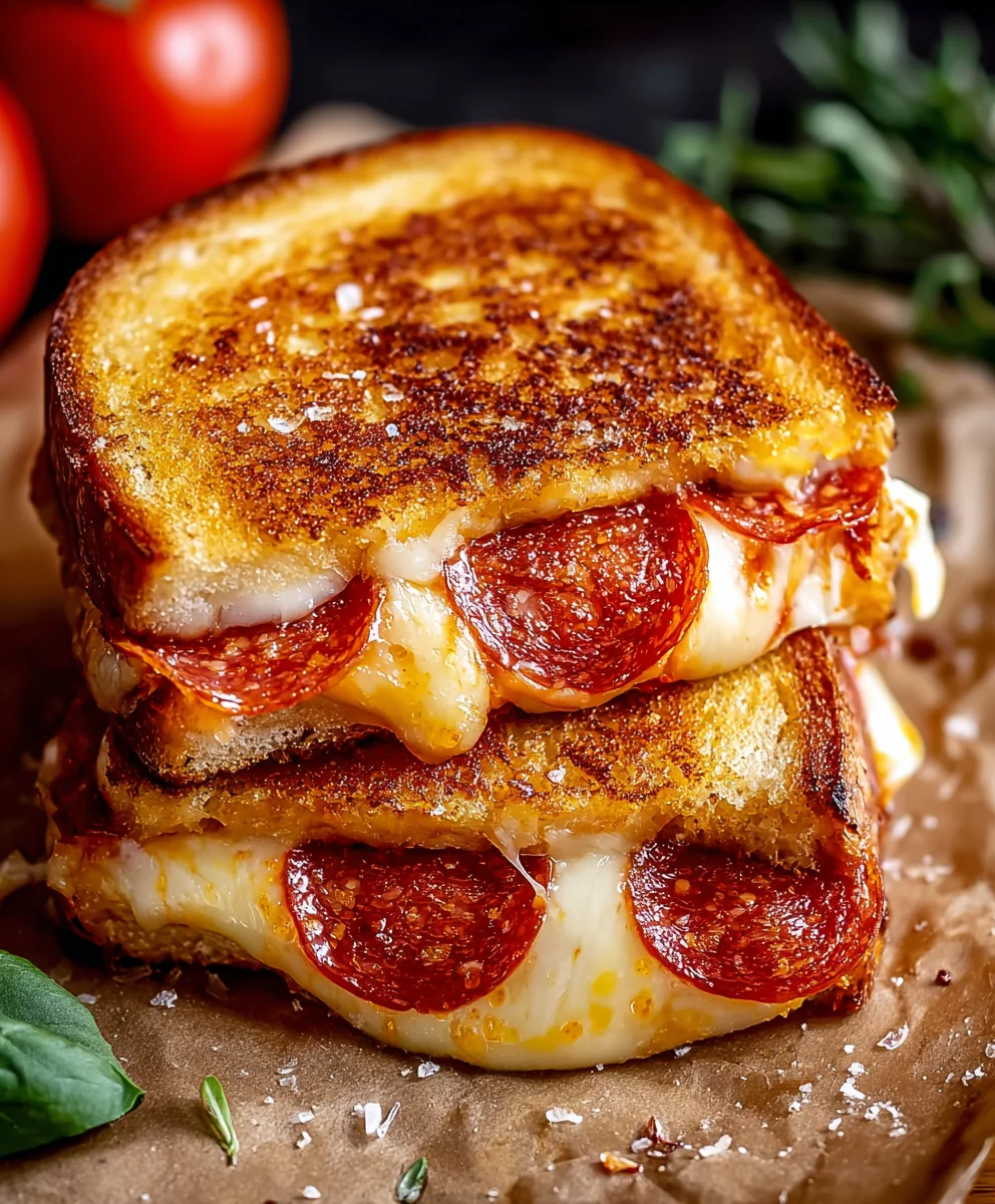 Beef Beef Pepperoni Pizza Grilled Cheese-Ultimate Comfort