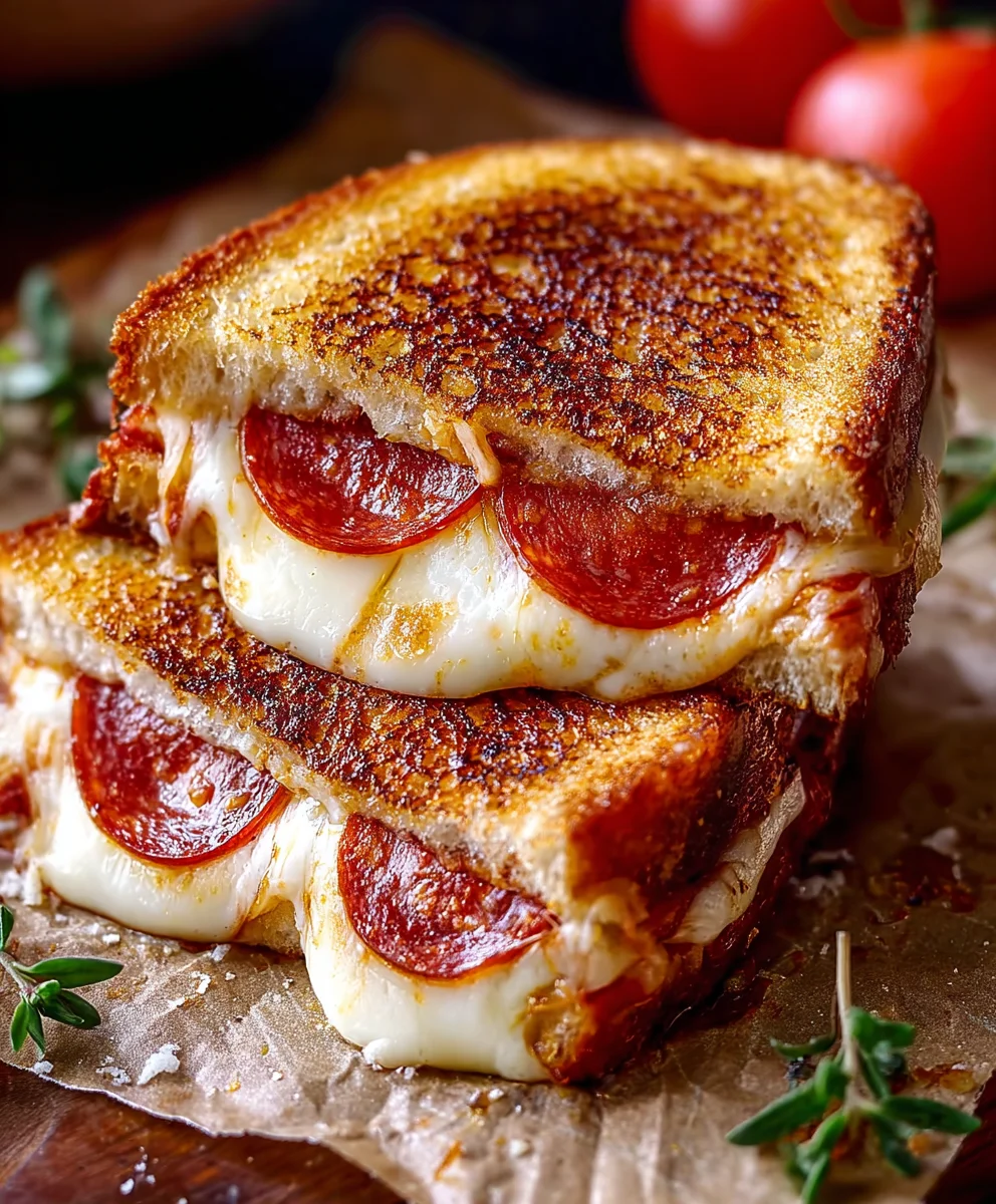 Beef Beef Pepperoni Pizza Grilled Cheese-Ultimate Comfort