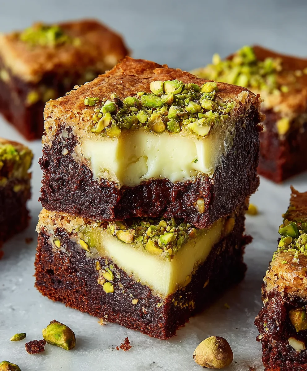 Pistachio Cheesecake Brownies-A Decadent Treat