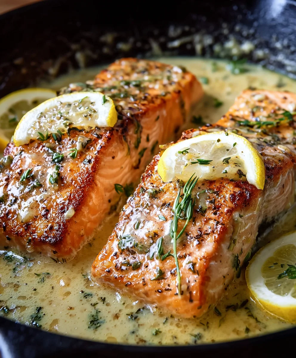 Creamy Lemon Butter Salmon-Quick & Easy Recipe