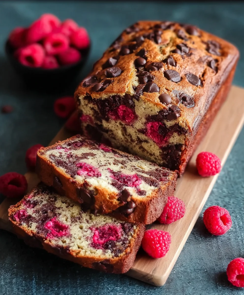 Raspberry Dark Chocolate Banana Bread Recipe