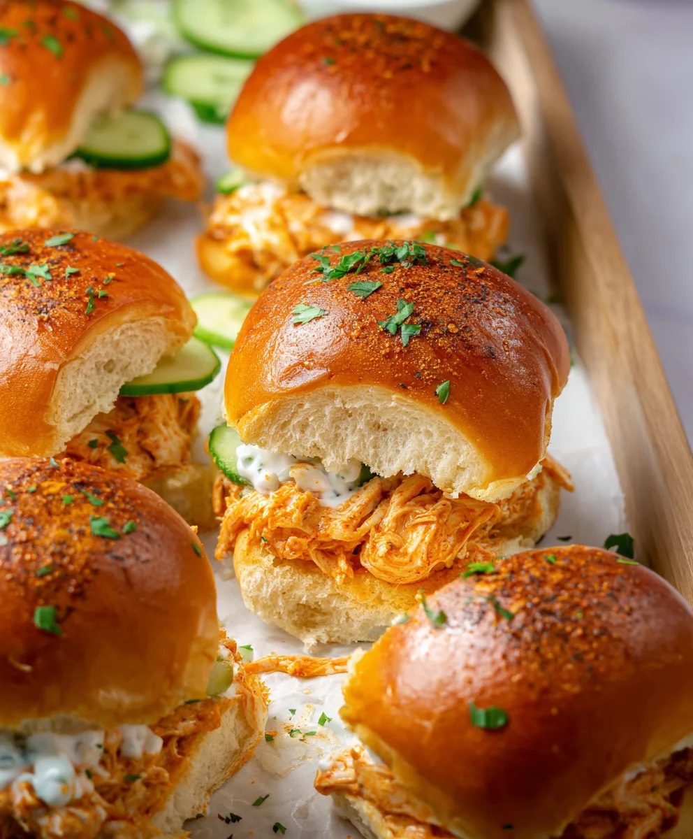 Spicy Buffalo Chicken Sliders- Easy Game Day Appetizer