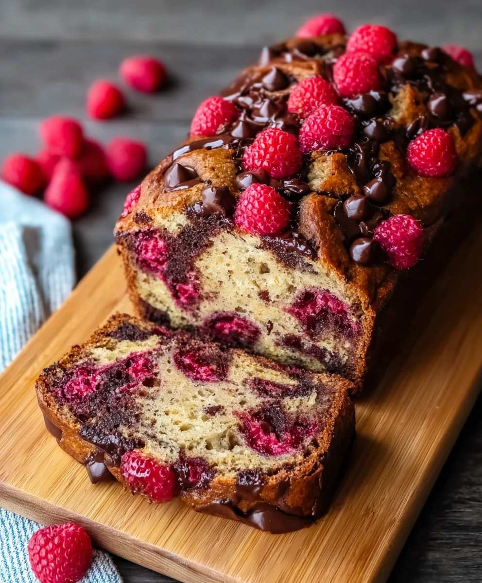Raspberry Dark Chocolate Banana Bread Recipe
