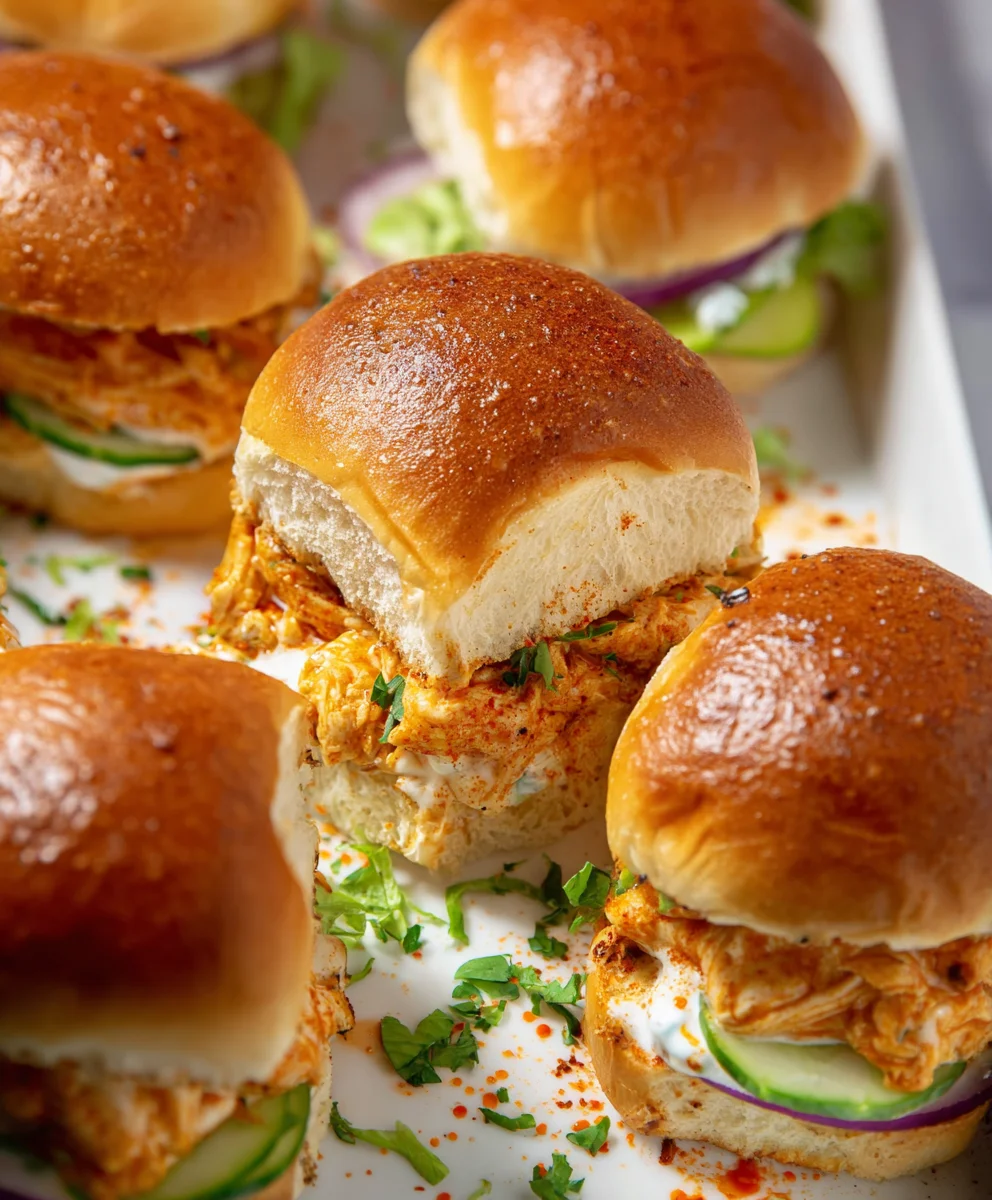 Spicy Buffalo Chicken Sliders- Easy Game Day Appetizer