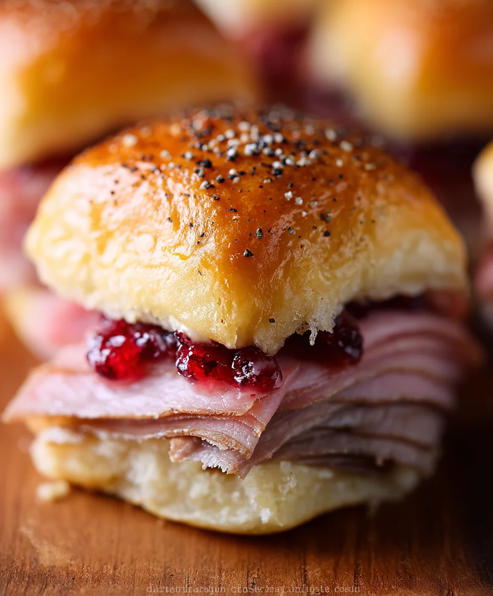 Beef-Beef Ham-Cranberry Sliders-Festive & Flavorful