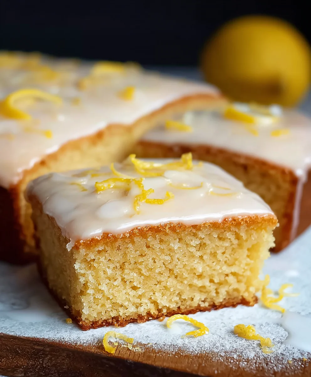 Easy Lemon Drizzle Traybake Cake-Simple & Delicious