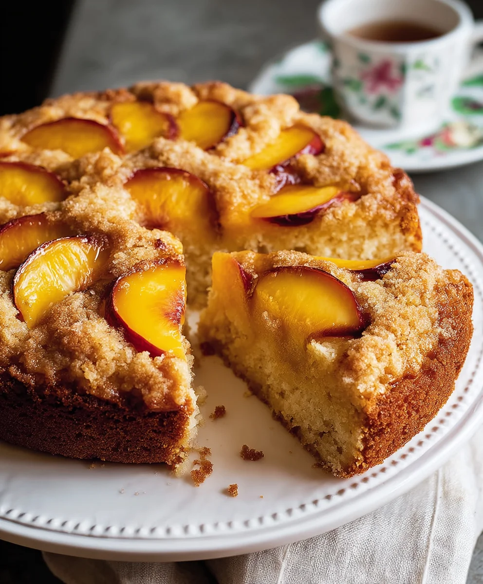 Vegan Peach Coffee Cake Recipe - Easy & Delicious