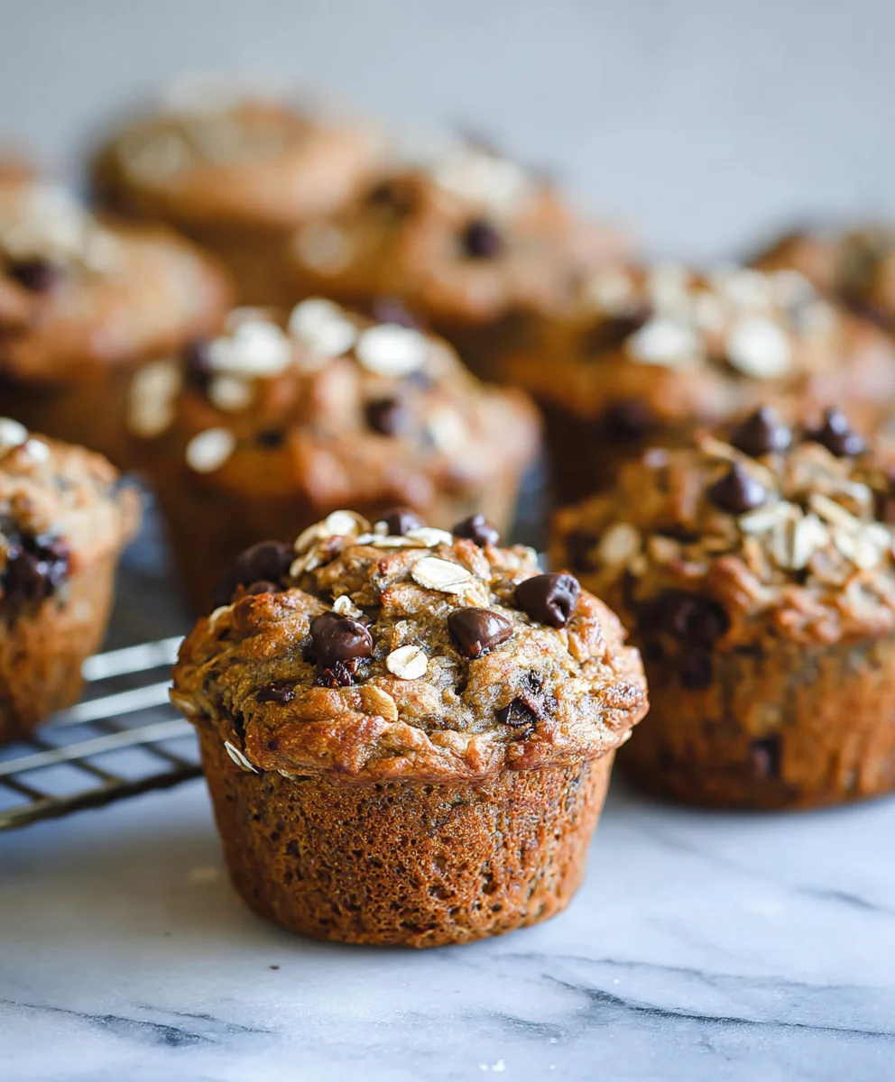 Healthy Banana Oatmeal Muffins Chocolate Chip