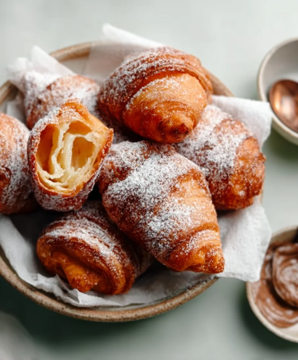 Easy Fried Croissant Beignets-Quick Dessert Treat