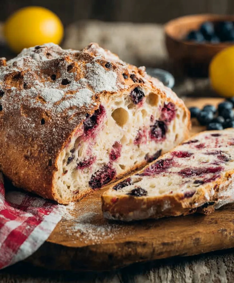 Blueberry Lemon Sourdough Bread-Flavorful Baked Treat