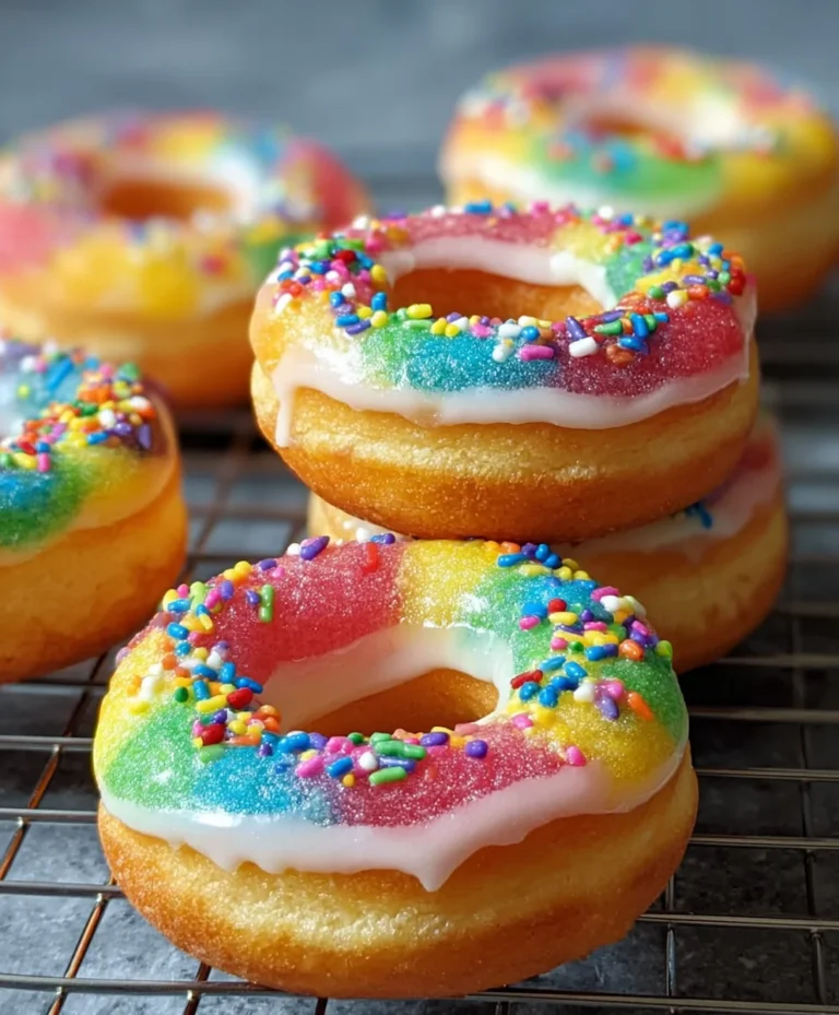 Mini Rainbow Vanilla Bean Donuts-Easy & Delicious Recipe
