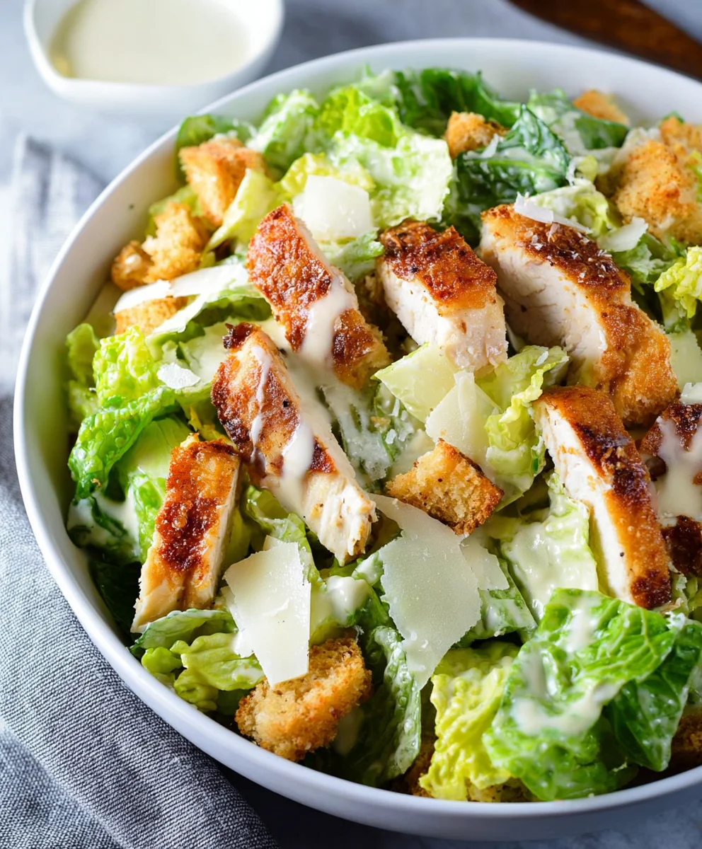 Crispy Chicken Caesar Salad-Easy & Delicious Recipe