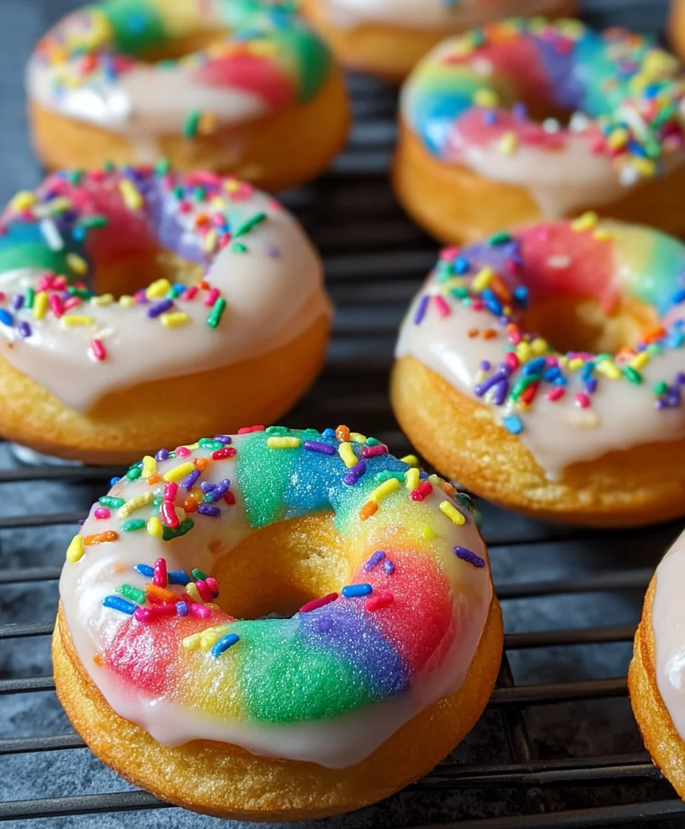 Mini Rainbow Vanilla Bean Donuts-Easy & Delicious Recipe