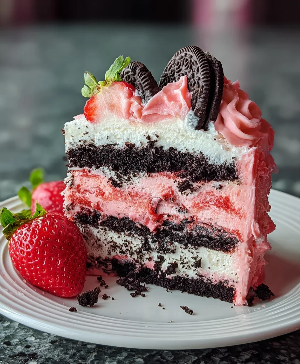 Strawberry Oreo Cake-Easy Delicious Recipe
