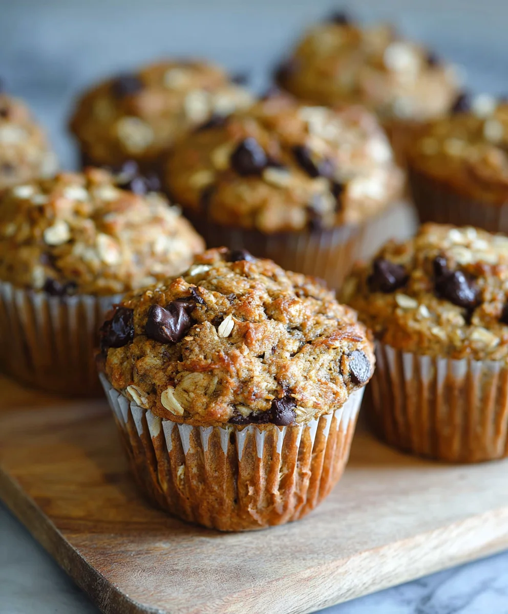 Healthy Banana Oatmeal Muffins Chocolate Chip