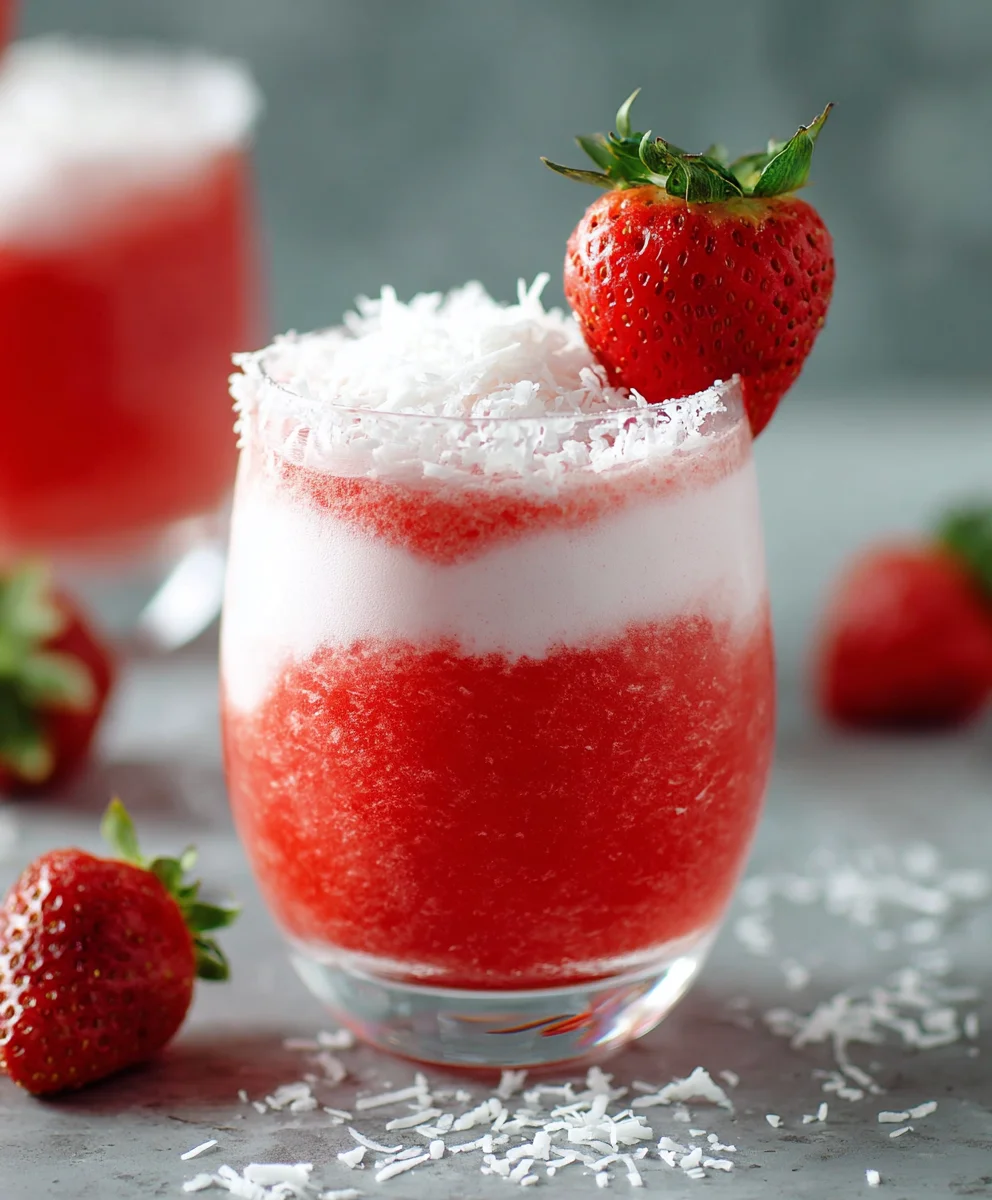 Strawberry Coconut Daiquiri - Refreshing Non-Non-Non-Alcoholic Alternativeic Treat