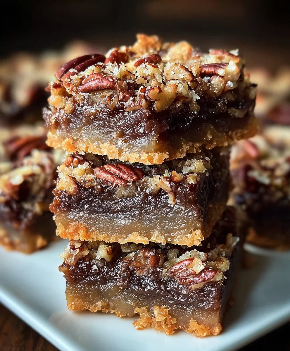 German Chocolate Pecan Pie Bars-Easy Recipe