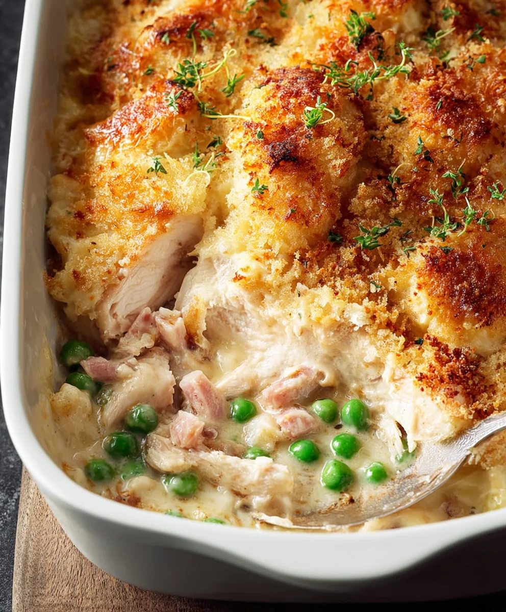 Easy Creamy Chicken Cordon Bleu Casserole