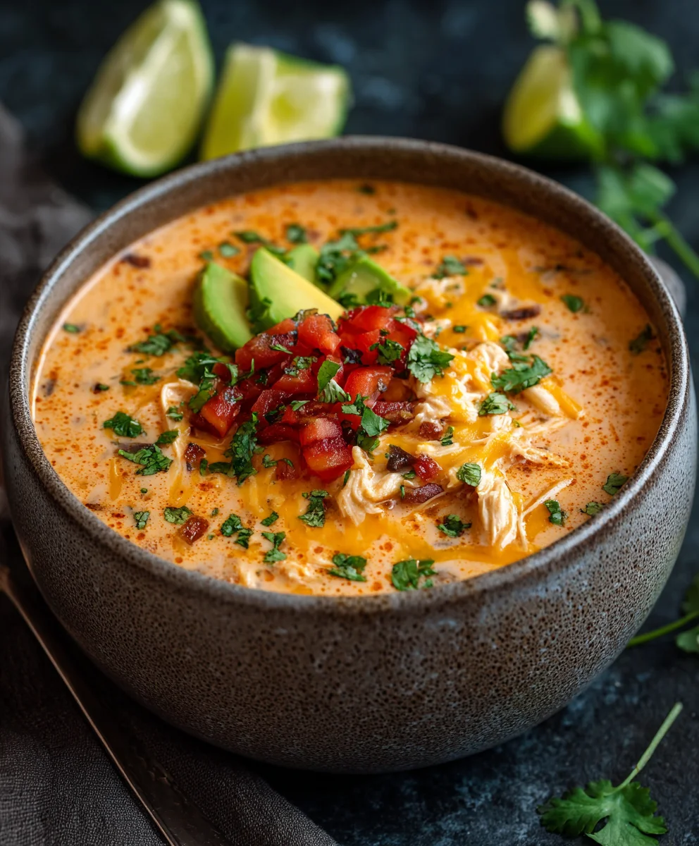 Creamy Chicken Enchilada Soup - Easy & Delicious