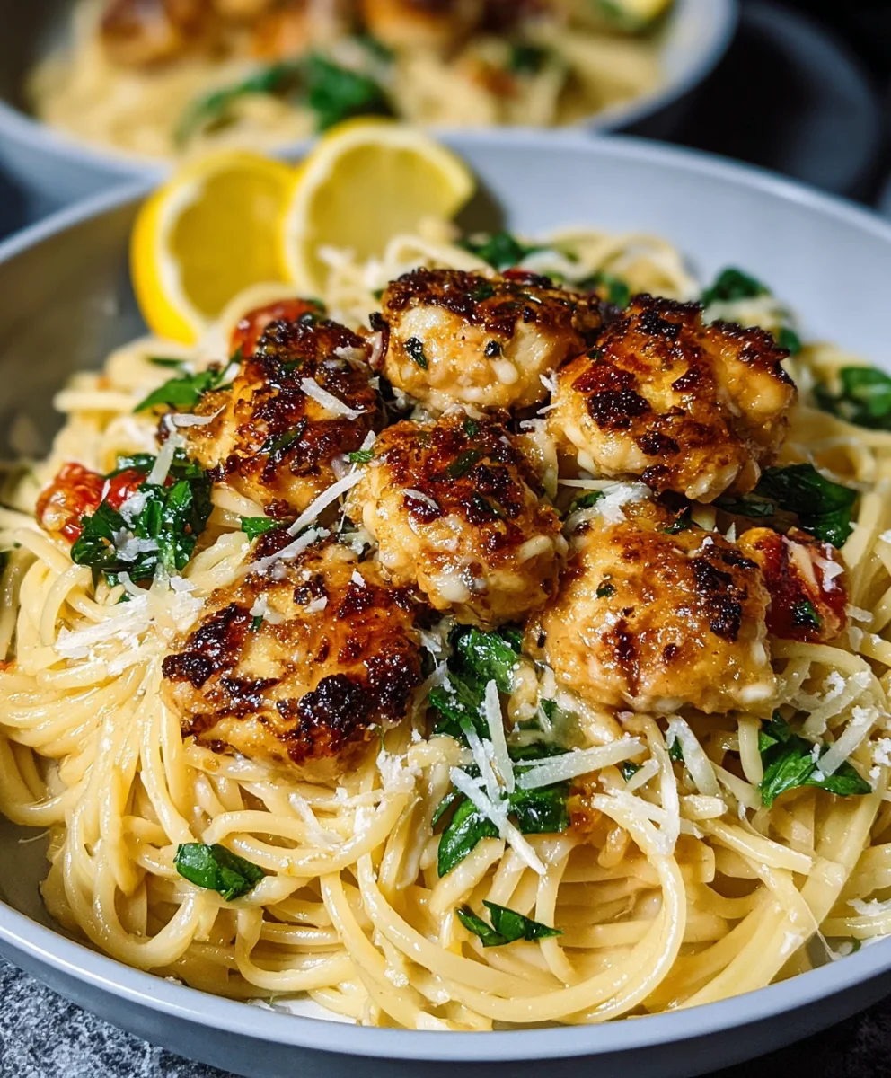 Lemon Garlic Butter Chicken Parmesan Linguine Delight