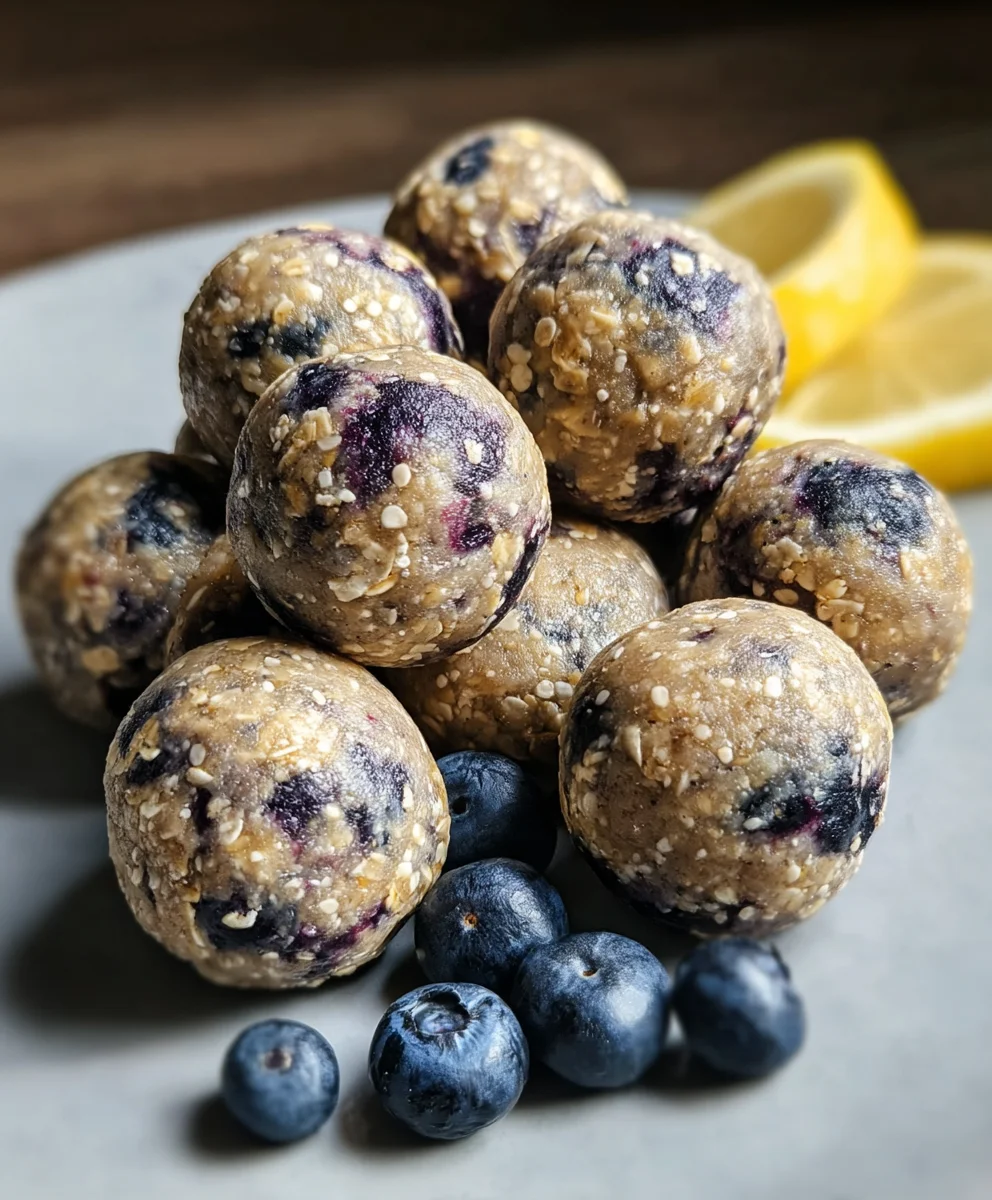 No-Bake Lemon Blueberry Protein Bites