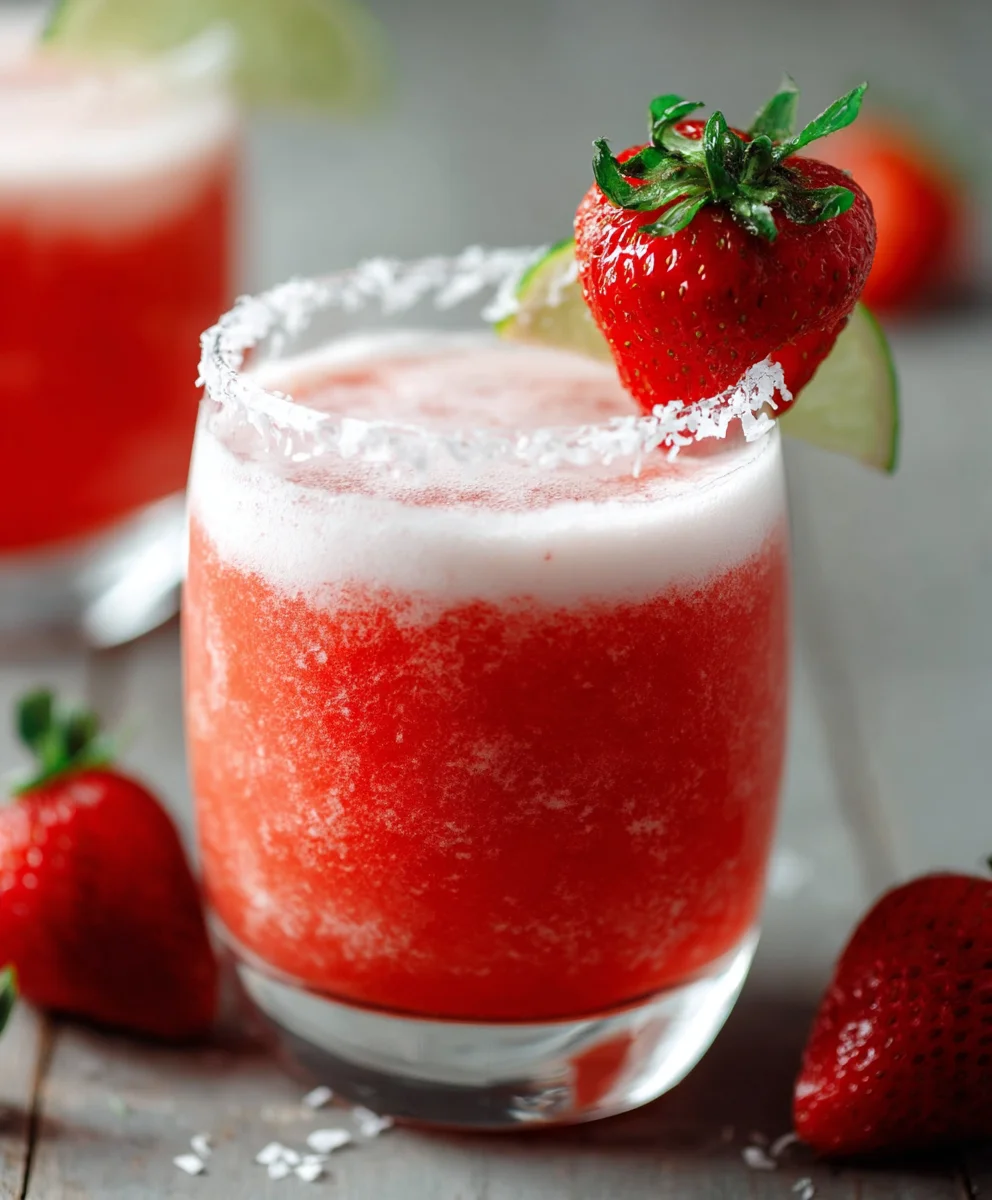 Strawberry Coconut Daiquiri - Refreshing Non-Non-Non-Alcoholic Alternativeic Treat