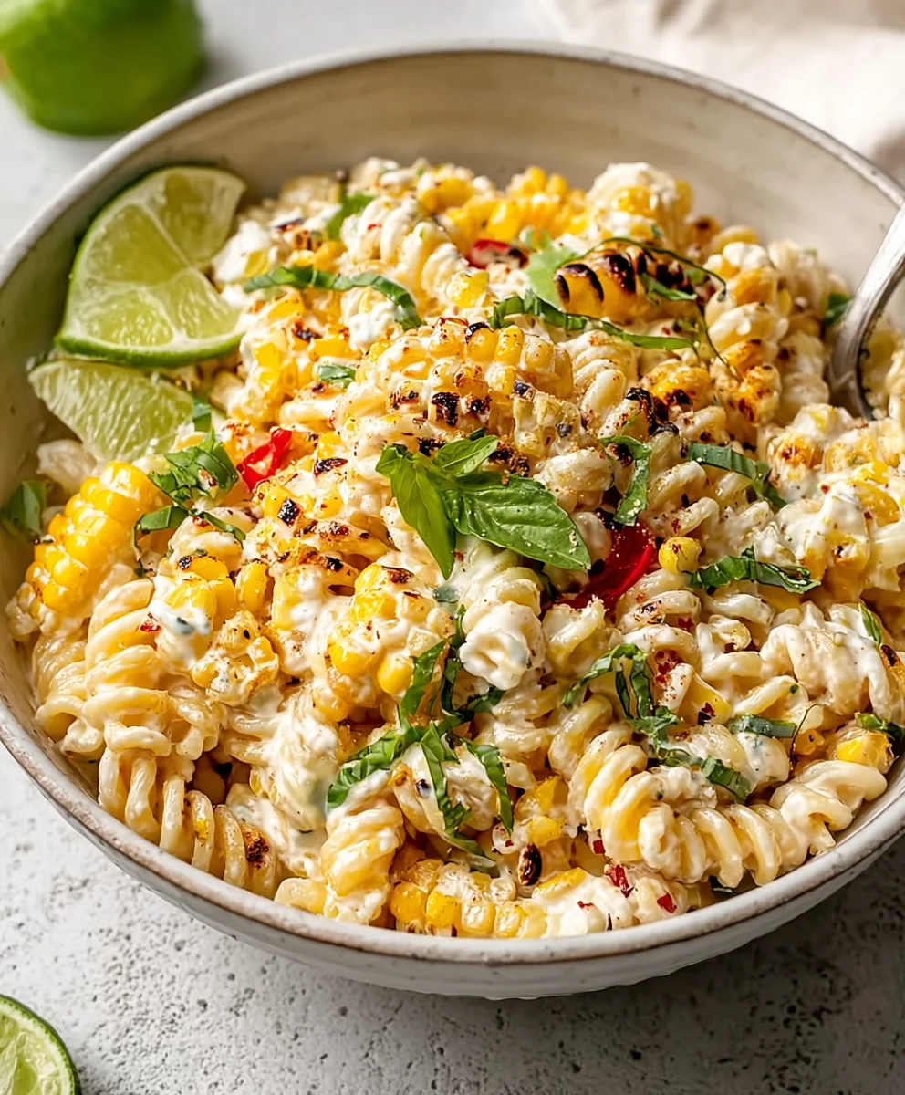 Creamy Street Corn Pasta Salad Recipe