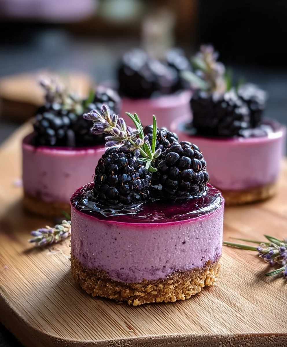 Blackberry Lavender Cheesecakes - Luscious Flavor