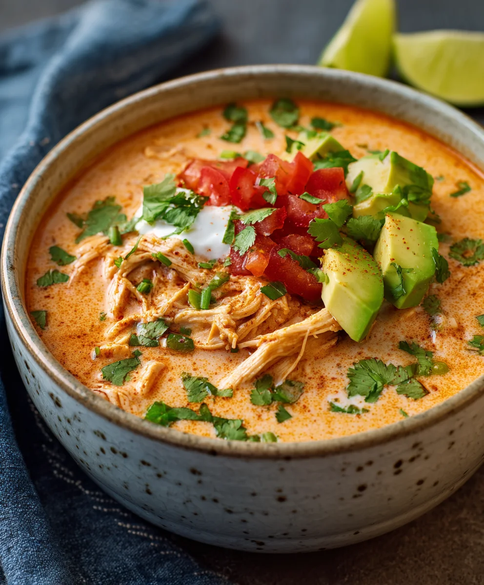 Creamy Chicken Enchilada Soup - Easy & Delicious