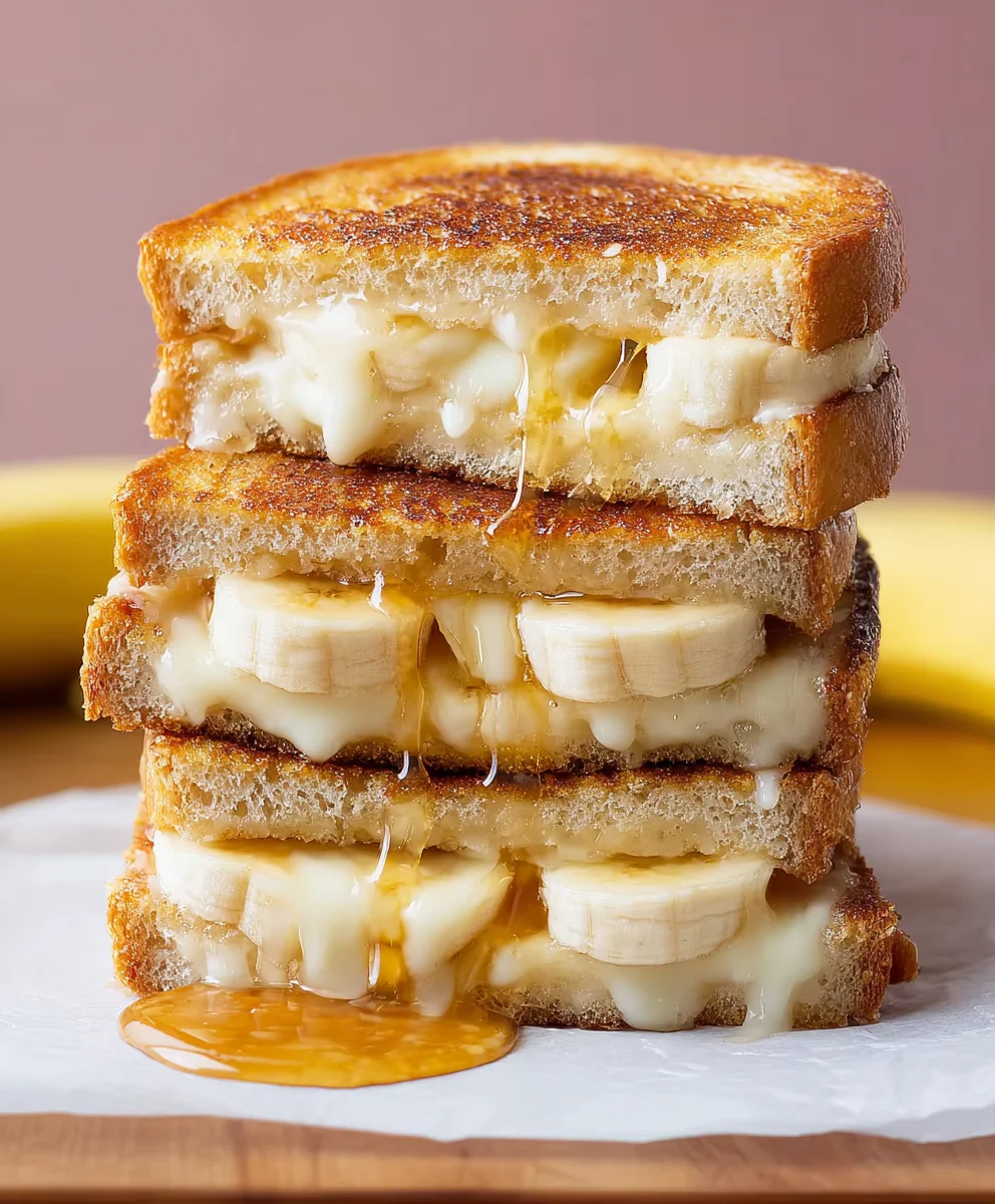 Honey Banana Grilled Cheese - Sweet & Gooey Delight