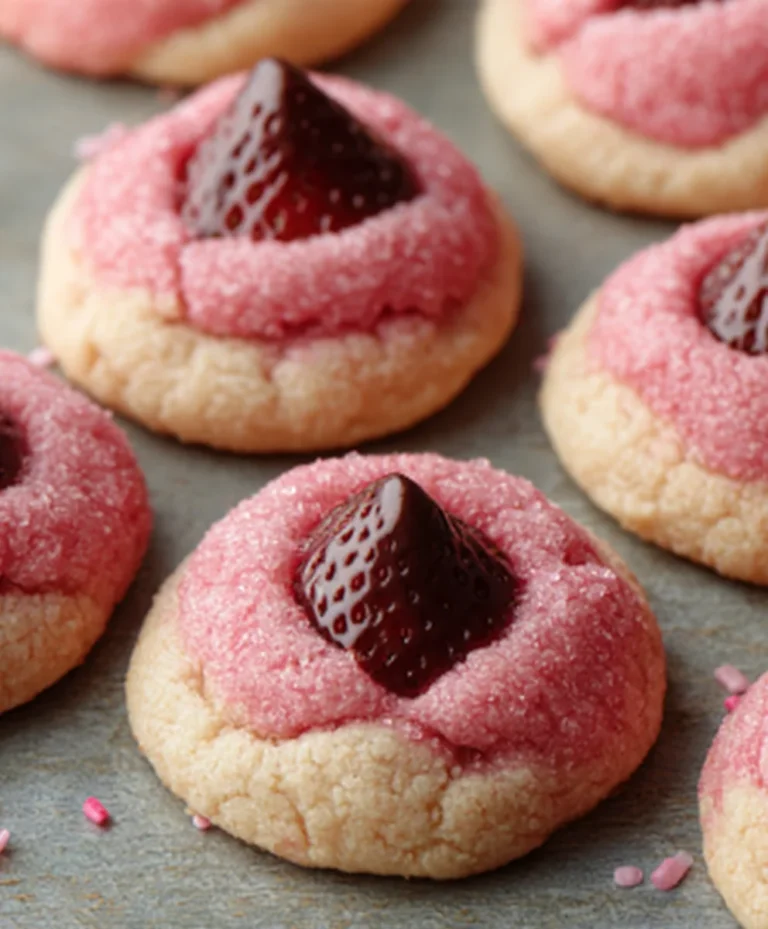 Strawberry Kiss Cookies-Sweet & Easy Homemade Treat