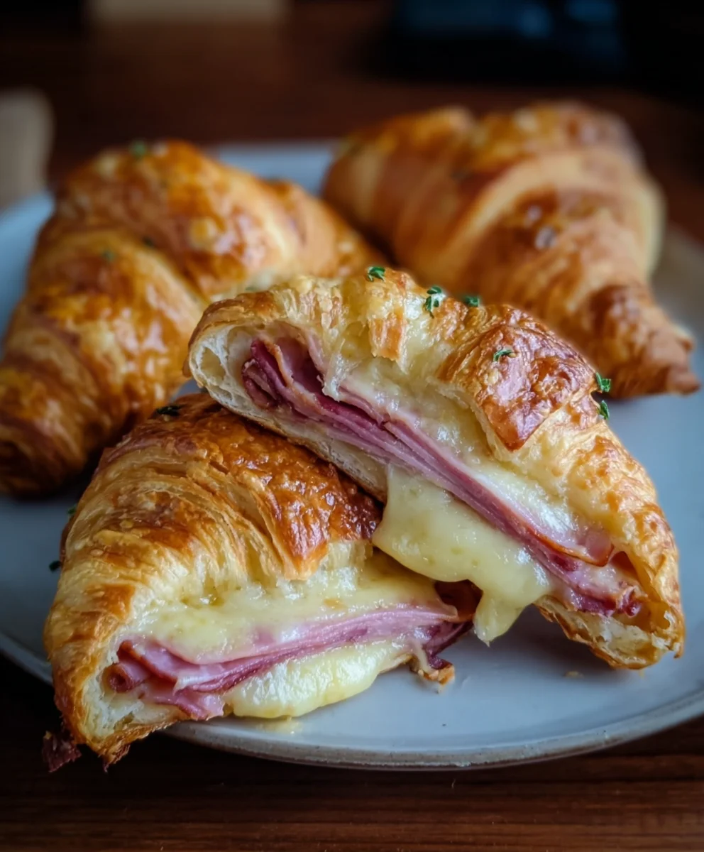 Baked Beef Beef Ham Cheese Croissants Delicious Recipe