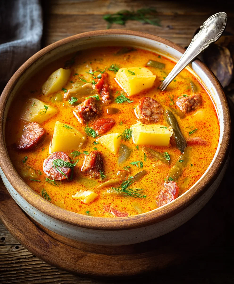 Hearty Spanish Beef Beef Chorizo Potato Soup - Easy Recipe