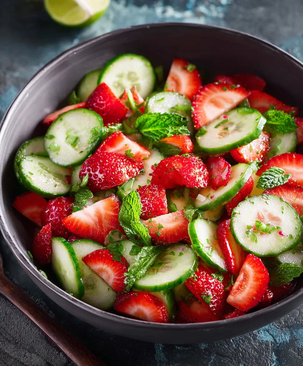Cucumber Strawberry Salad - Refreshing Summer Recipe
