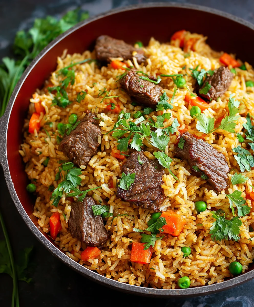 Savory Beef Rice Plov Recipe - Easy & Delicious