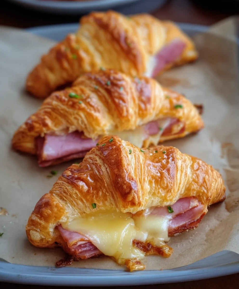 Baked Beef Beef Ham Cheese Croissants Delicious Recipe