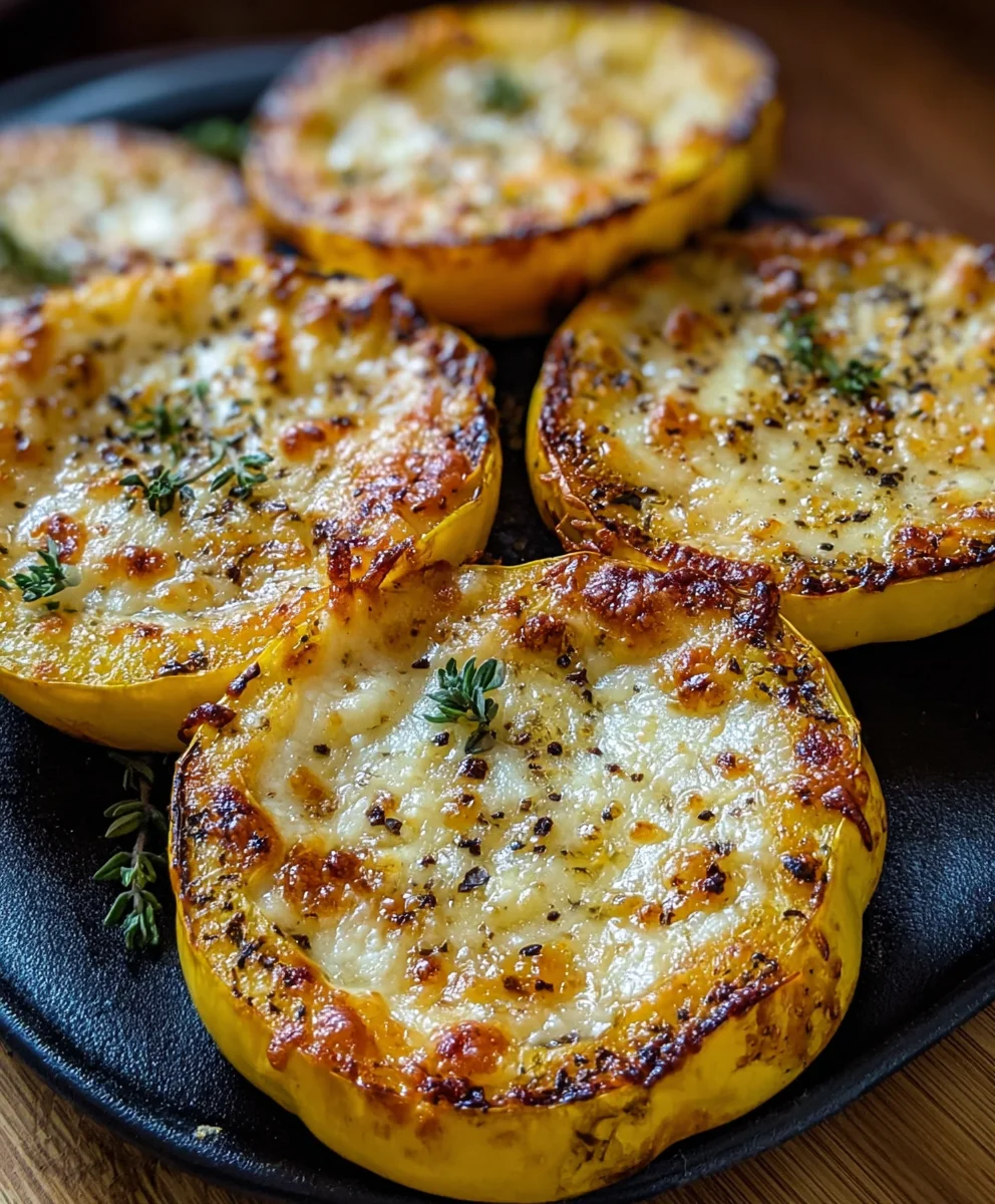 Cheesy Baked Squash Rounds - Easy Veggie Side Dish