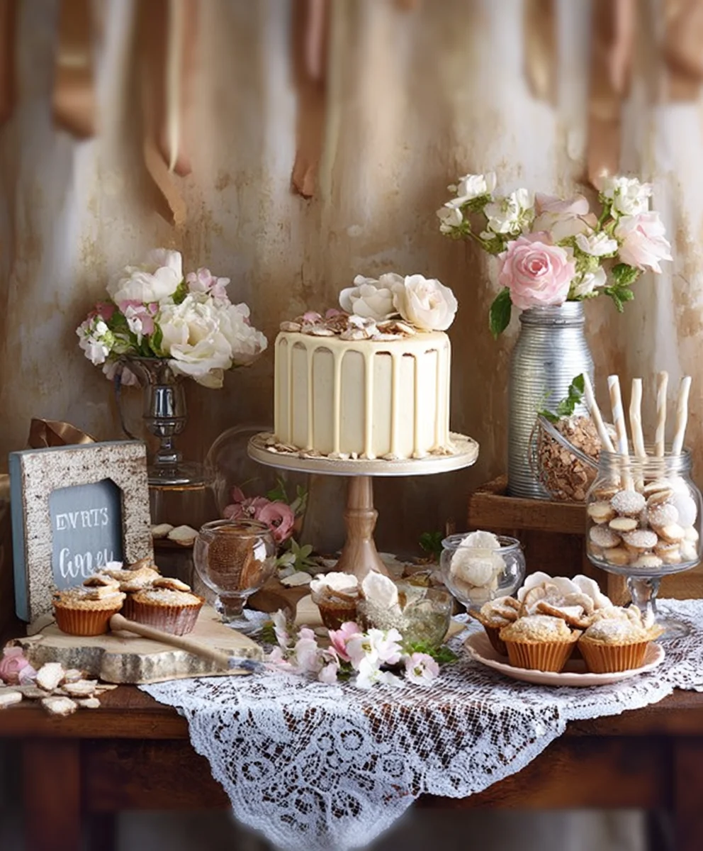 Vintage Wedding Dessert Table Ideas-Sweet Delights